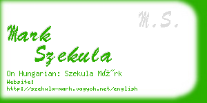 mark szekula business card